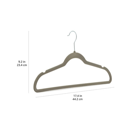 Amazon Basics Slim, Velvet, Non-Slip Suit Clothes Hangers, Gray/Silver - Pack of 50