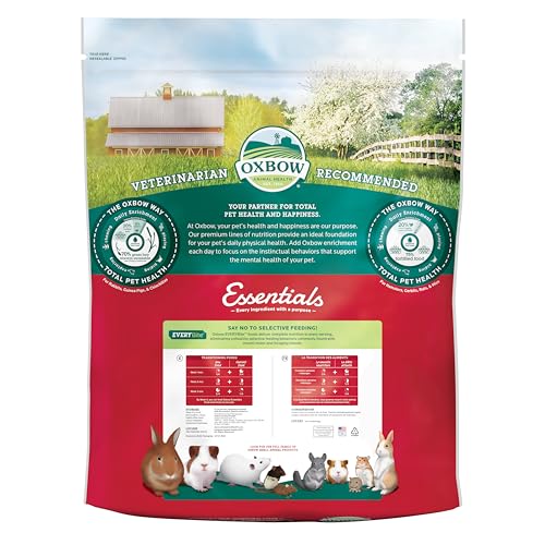 Oxbow Essentials Hamster Food and Gerbil Food, Vitamin & Mineral Rich Daily Diet for Hamsters & Gerbils, Veterinarian Formulated, Small Animal Pet Products, Made in USA, 15 lb Bulk Bag