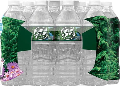 Poland Spring Natural Spring Water Bottles, 24 Pack - Still Bottled Water with Naturally Occurring Minerals - 16.9 Fl Oz Plastic Bottles