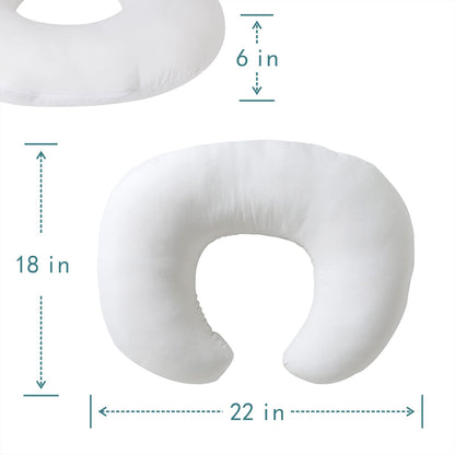 QUENESS Nursing Pillow and Positioner, Breastfeeding, Bottle Feeding, Baby Sitting Support, Tummy Time Support for Baby Boys and Girls, Propping Baby Pillow (Naked Pillow)