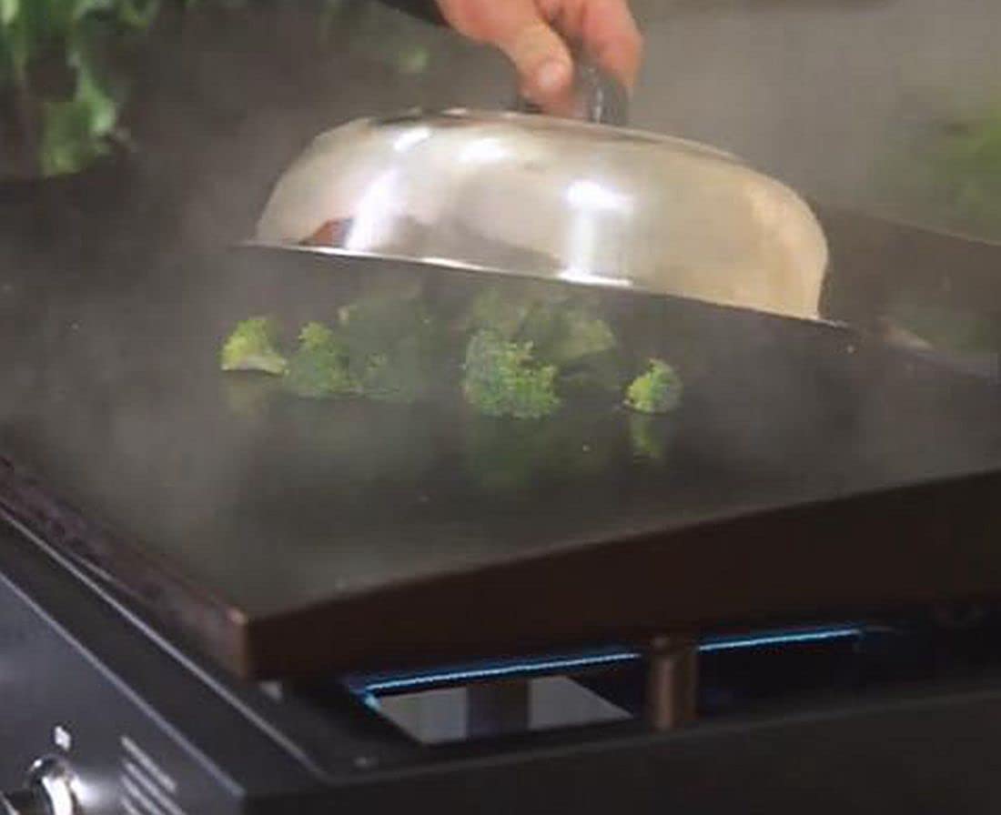 12 Inch Heavy Duty Cheese Melting Dome Wok Lids - Stainless Steel Griddle Grill Accessories - Durable Round Basting, Steaming Cover - Heat Resistant Handle for Flat Top Griddle Grill- 2 Domes