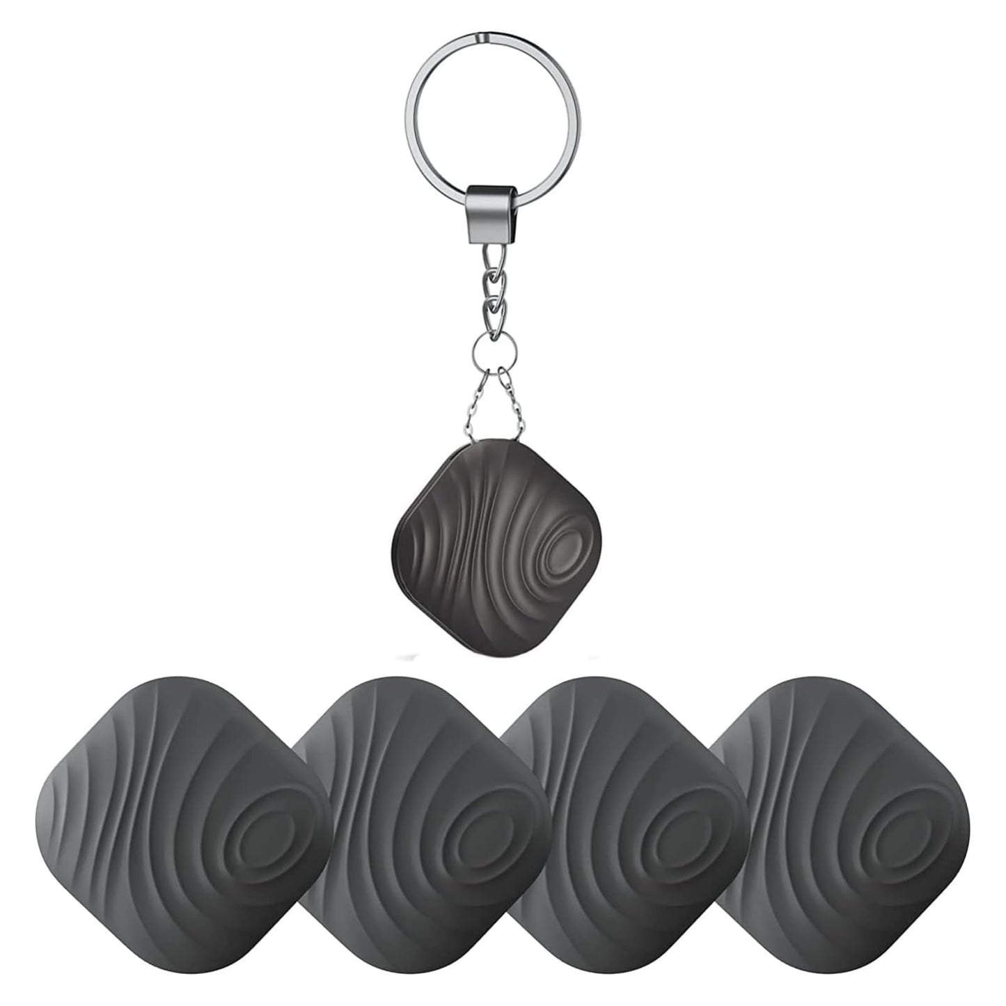 Nutale Findthing Key Finder Smart Tag 4-Pack - Bluetooth Tracker Item Locator with Key Chain - Both iOS and Android Compatible for Keys Pet Wallets Backpacks and Tablets (4-Coffee)