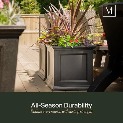 Mayne 5825W Fairfield Patio Planter, White, 20-Inch