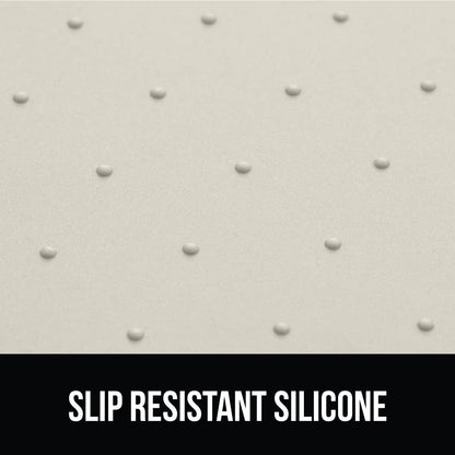 GORILLA GRIP 100% Waterproof Raised Edge BPA Free Silicone Pet Feeding Mat, Dog Cat Food Mats Contain Spills Protects Floors, Placemats for Cats and Dogs Water Bowl, Pets Accessories 16x10, Cream