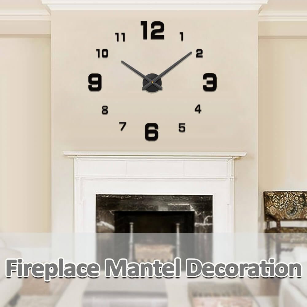 Mintime Modern Frameless DIY Wall Clock Large 3D Wall Watch Mirror Numbers for Home Office Decorations