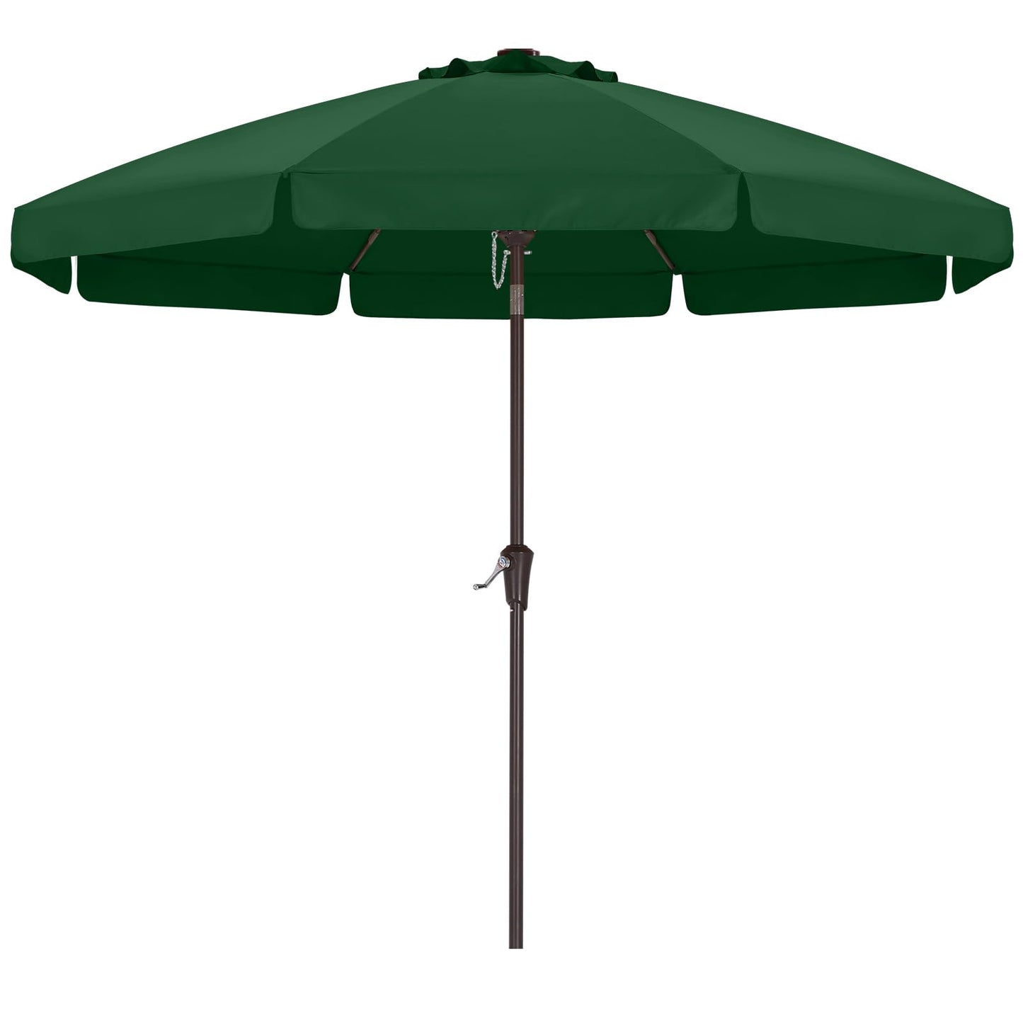 ABCCANOPY 9ft Scalloped Patio Umbrella, Outdoor Table Umbrella with Tilt and Crank, Fiberglass Ribs Deck Umbrella for Patio, Pool, Garden, Picnic (Green)