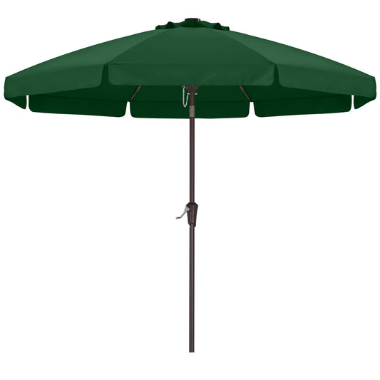 ABCCANOPY 9ft Scalloped Patio Umbrella, Outdoor Table Umbrella with Tilt and Crank, Fiberglass Ribs Deck Umbrella for Patio, Pool, Garden, Picnic (Green)