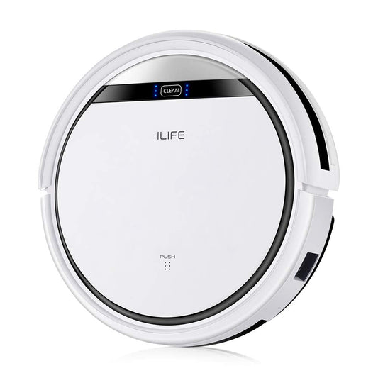 ILIFE V3s Pro Robot Vacuum Cleaner, Tangle-free Suction , Slim, Automatic Self-Charging Robotic Vacuum Cleaner, Daily Schedule Cleaning, Ideal For Pet Hair，Hard Floor and Low Pile Carpet,Pearl White