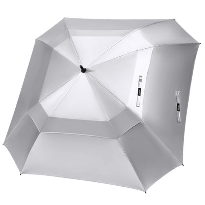 G4Free Extra Large Golf Umbrella Sun Protection Double Canopy Vented Windproof UV Square Automatic Open 68 Inch Oversize Stick Umbrella for Men Women