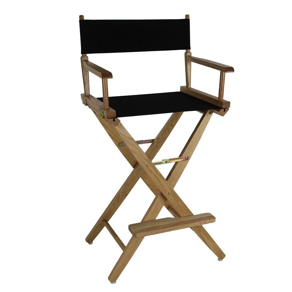 American Trails Extra-Wide Premium 30" Director's Chair Black Frame with Black Canvas, Bar Height