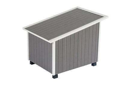 New Age Pet ECOFLEX XL Outdoor Cat House - Durable, Moisture-Resistant Wood Plastic Composite, Dual Entry, Easy Assembly, Elevated Floor for Ventilation, Compatible with Heated Pad, 10-Year Warranty