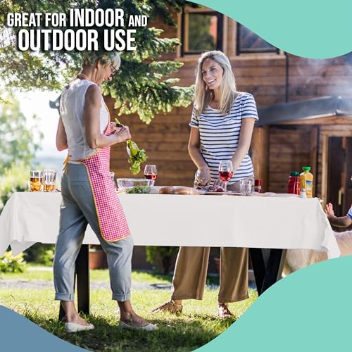 Exquisite Party Solids White Plastic Table Cover Roll 40" X 300' Table Cloth Plastic Cover Roll - Premium Quality Thick 0.5 MIL Banquet Rolls - Disposable Tablecloth Rolls