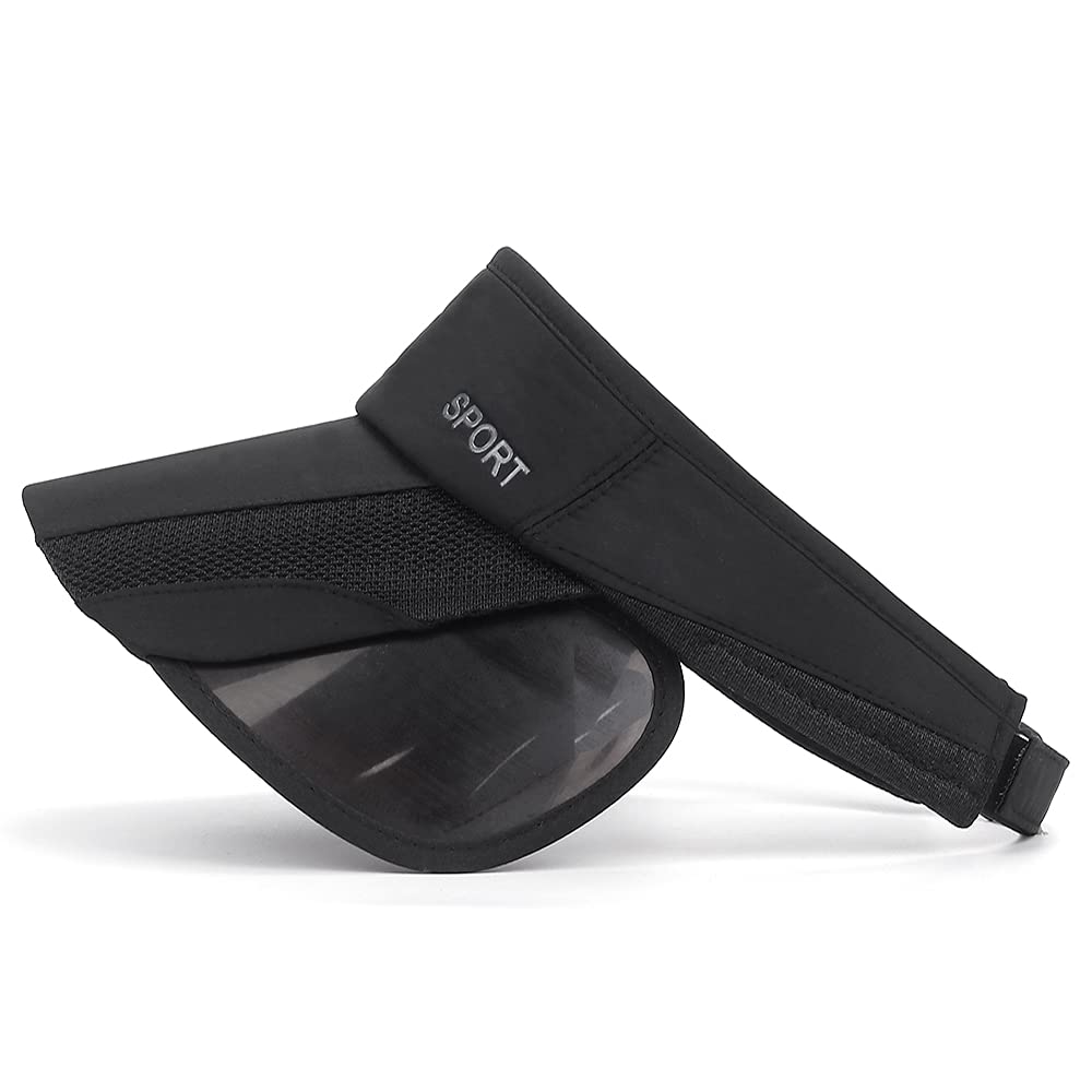 JXXAMZ33 2 Pack Sun Golf Visor Hats for Women, Adjustable Retractable Brim Golf Cap Beach Hats for Women Grey/Beige