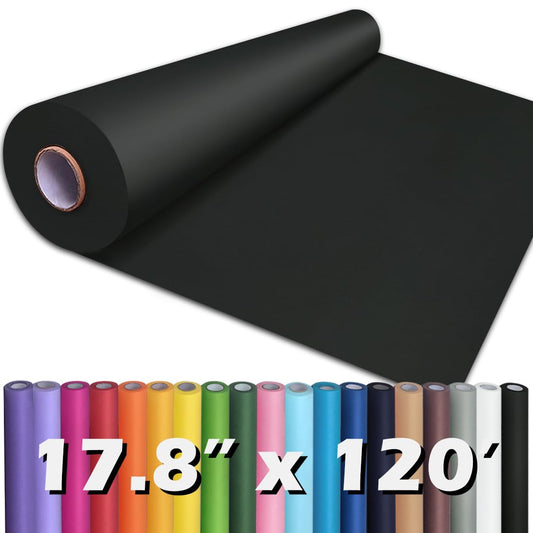 PerkHomy 17.8" x 1,440" (120') Black Kraft Paper Roll for Craft Bulletin Board Paper Art Table Covering Crafting Gift Wrapping Bouquet Packing Parcel 80GSM 55LB (Black, 17.8" x 120')
