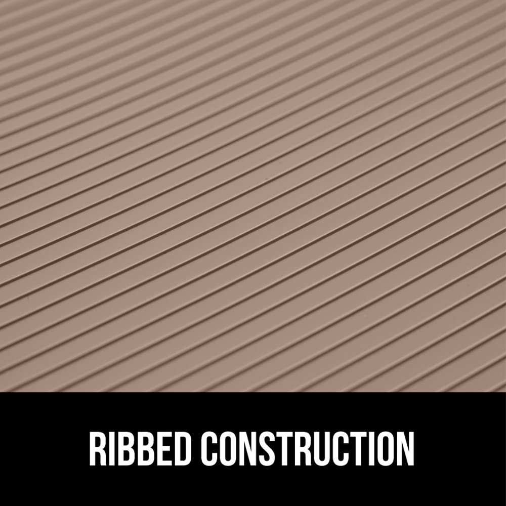 GORILLA GRIP DuraGuard Shelf Liner, Non-Adhesive Cabinet Liners for Kitchen Drawers, Shelves, Refrigerator, Pantry Storage, Bathroom Closet, Durable Waterproof BPA Free Ribbed Plastic, 12x20 Beige