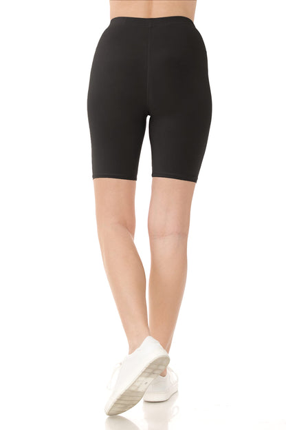 Leggings Depot Women's Buttery Soft Fashion Biker Shorts Athletic Shorts for Yoga, Black, Medium