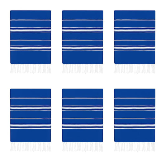 HAVLULAND Turkish Beach Towels Oversized -100% Turkish Cotton Super Soft Lightweight - Absorbent and Quick Drying Bath Towel - Sand Free Beach Towel - Turkish Towels for Adults (Blue, 12 Pack)