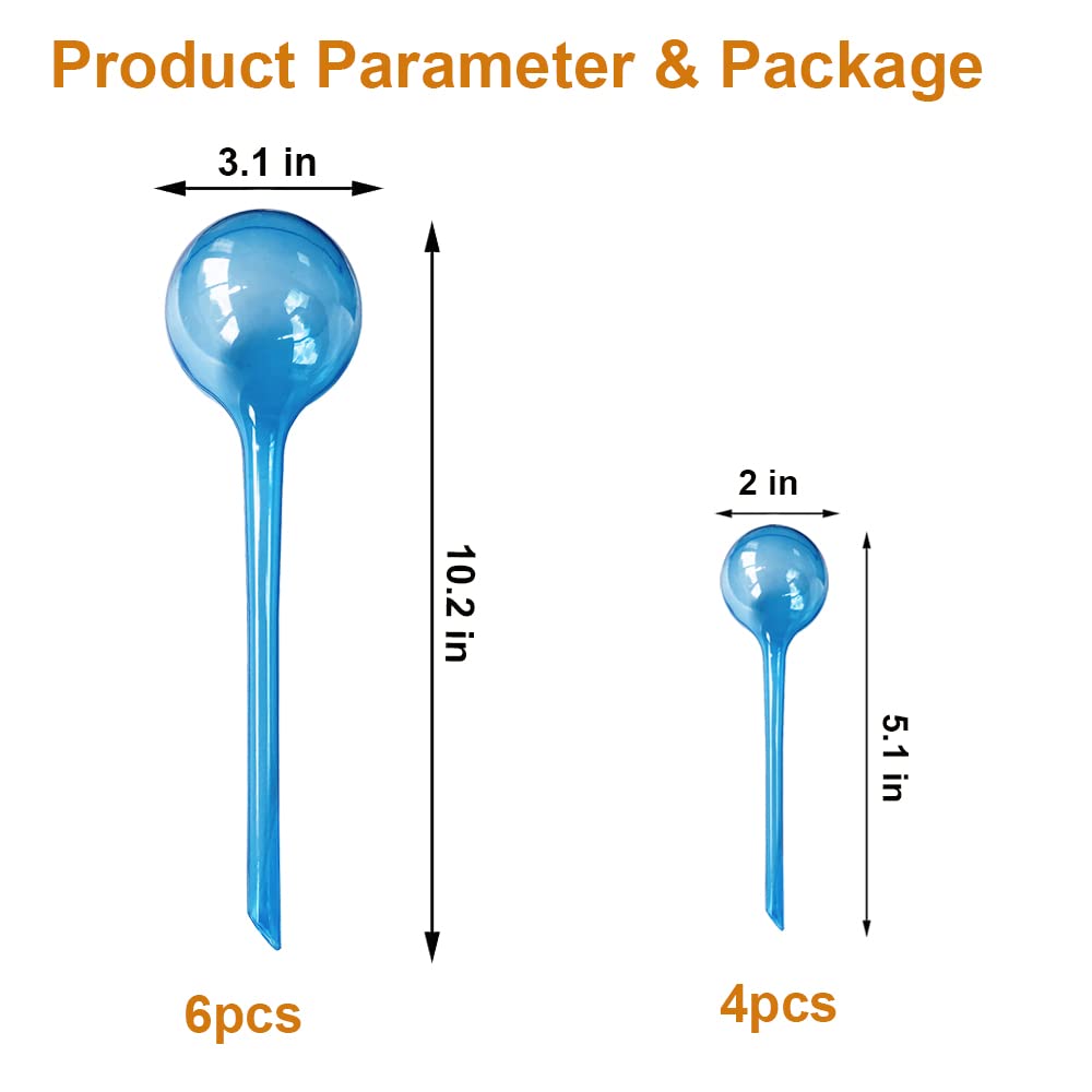 MOONSOUND Self Watering Globes for Plants - 10pcs Automatic Watering Bulbs for Indoor & Outdoor Potted Plants, Vacation Plant Care, Water Conservation Device