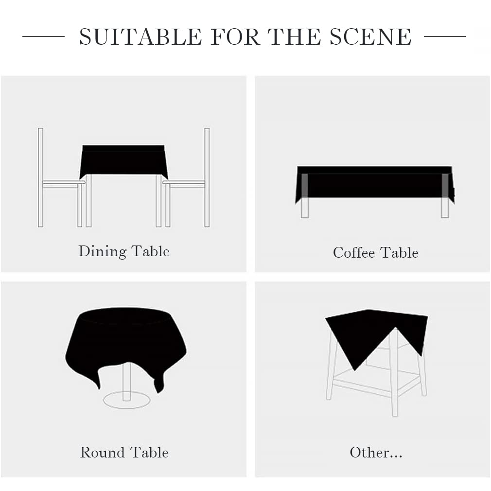 Pahajim Camping Tablecloth Kitchen Table Cloth Rectangle Table Cover for Farmhouse Tablecloths with Tassels Christmas (Double Stripe Coffee, Square,55 x 55 Inch,4 Seats)