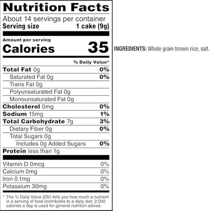 Quaker Large Rice Cakes, Lightly Salted, Pack of 6