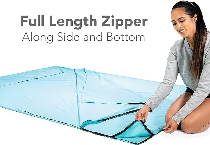 Pike Trail Sleeping Bag Liner – Travel and Camping Sheet, Lightweight and Compact Insert with Full Length Zipper and Guarantee (White Cloud, X-Large, 86 in. L x 63 in. W King Size Bed)