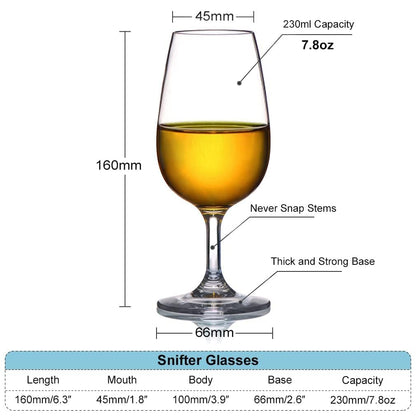 MICHLEY Unbreakable Stemmed Wine Glasses, 100% Tritan Plastic Snifter Glasses, BPA-free & Dishwasher Safe, Small Size 7.8 oz,Set of 4