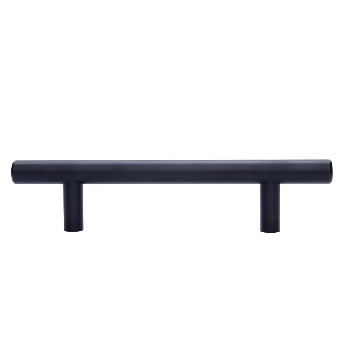 Amazon Basics Euro Bar Cabinet Handle (1/2-inch Diameter), 5.38 in Length (3 in Hole Center), Flat Black, Pack of 10, AB1500-FB-10