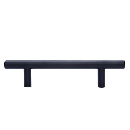 Amazon Basics Euro Bar Cabinet Handle (1/2-inch Diameter), 5.38 in Length (3 in Hole Center), Flat Black, Pack of 10, AB1500-FB-10
