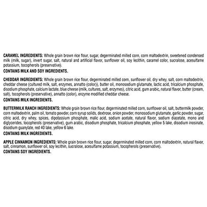 Quaker Rice Crisps, Gluten Free, 4 Flavor Sweet and Savory Variety Mix, Single Serve, 30 count