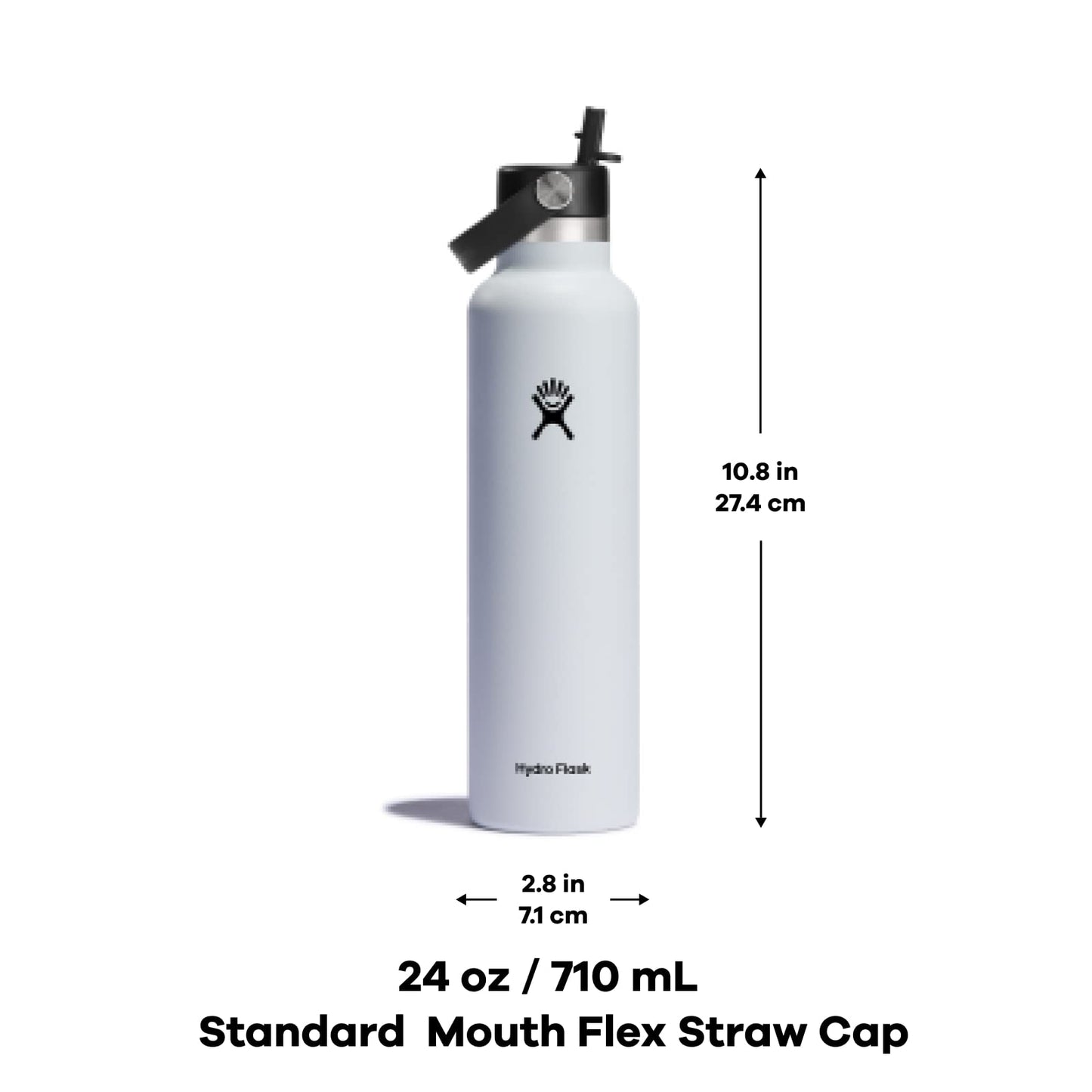 Hydro Flask Water Bottle - Insulated Stainless Steel - Straw Lid, Non Spill, Leakproof 24 Oz Indigo Blue