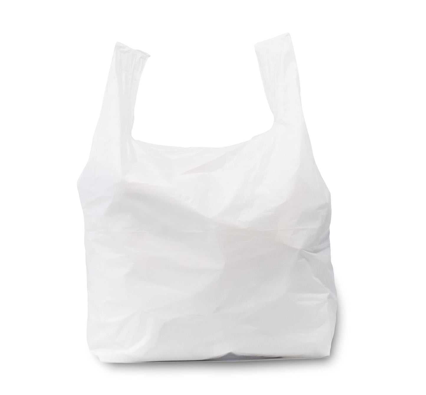 100 Pack - Jumbo (LARGE) T-Shirt Shopping/Trash Bags - 17" x 8" x 29" - 18 Microns Thick