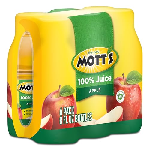 Mott's 100% Original Apple Juice, 8 Fl Oz Bottles, 24 Count (4 Packs Of 6), 2 Servings Of Fruit, 100% Fruit Juice, Gluten-free, Caffeine-free, Kosher, Contains No Artificial Colors Or Sweeteners