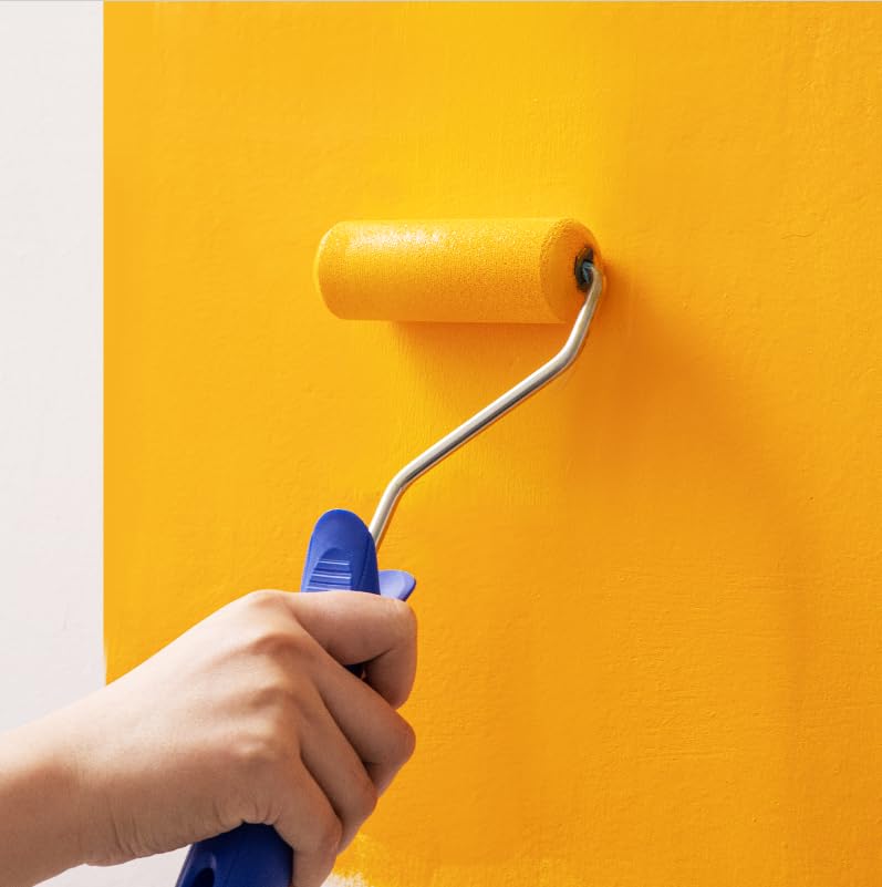 Mister Rui Foam Paint Roller, 4 inch Paint Roller 8 Pack, Small Paint Roller, High Density Foam Paint Roller Tray and Liner Set, Sponge Rollers for Painting and Staining