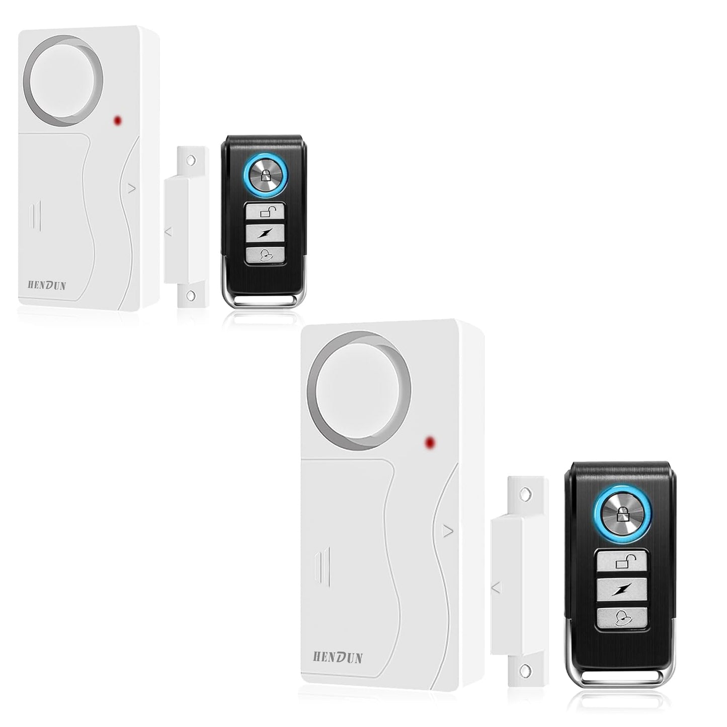 HENDUN Door Alarms When Opened with Remote, Door Bells Chimes, Door Security Sensor (2pack All Batteries Included)