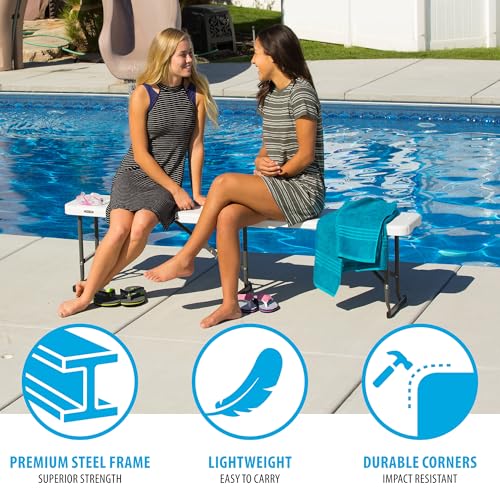 Lifetime 80305 Portable Folding Bench, White