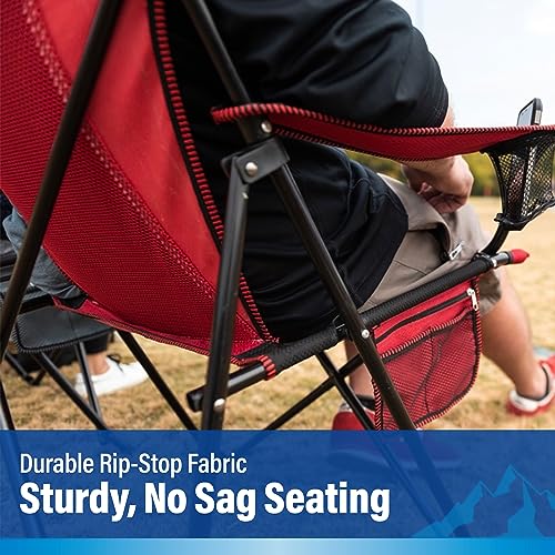 Kijaro Portable Camping Chairs - Enjoy the Outdoors with a Versatile Folding Sports Chair for Outdoor & Lawn - Dual Lock Feature Locks Position – Hallet Peak Gray