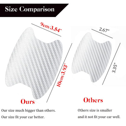 Pincuttee Car Door Handle Scratch Protector 4 Pack, Universal Fit Protective Films, Stickers and Decals Accessories (Gray-2)