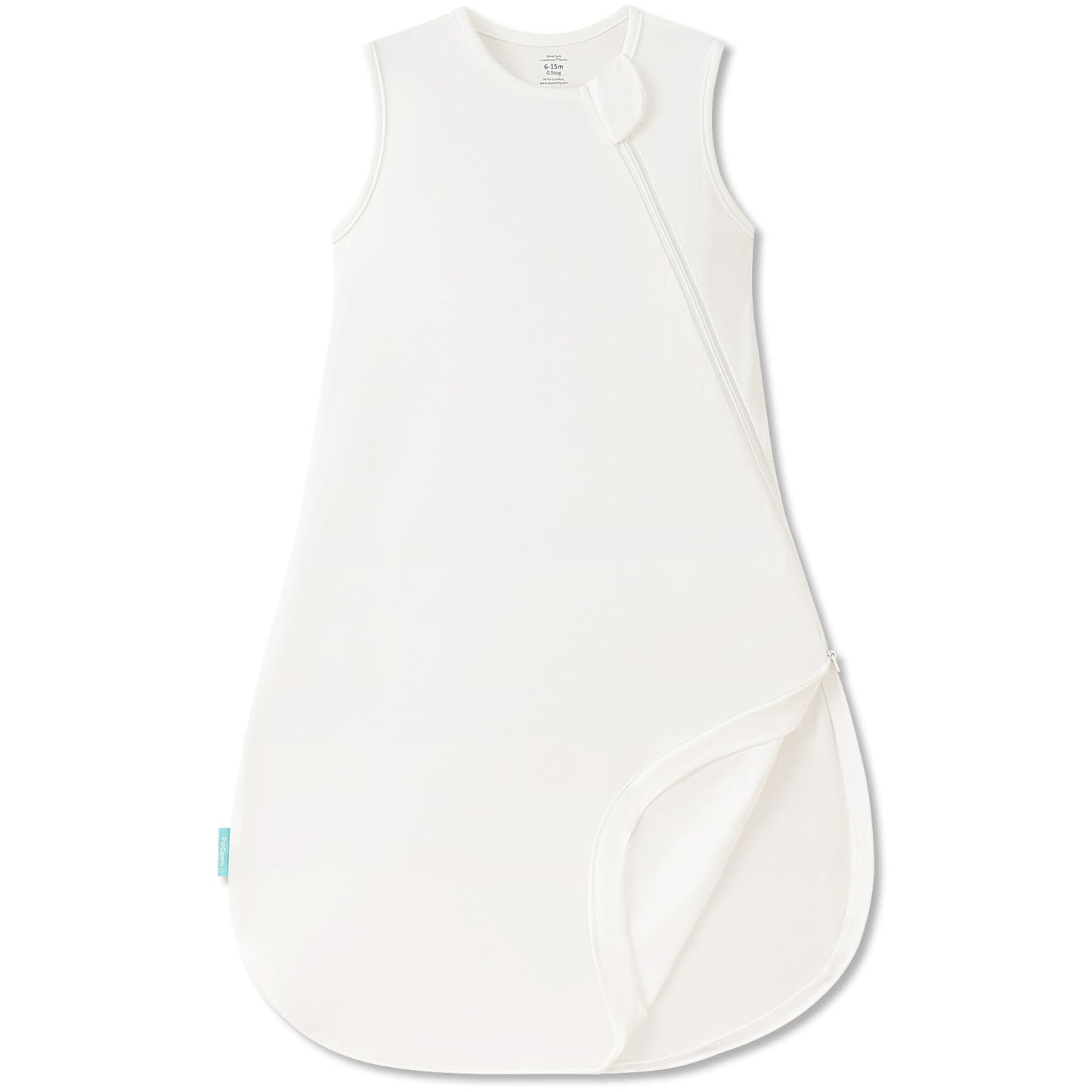 PurComfy Supersoft Sleep Sack 0.5 TOG, Premium Bamboo Viscose Baby Sleeping Bag, Lightweight Sleep Sack 6-15 Months (Cream)