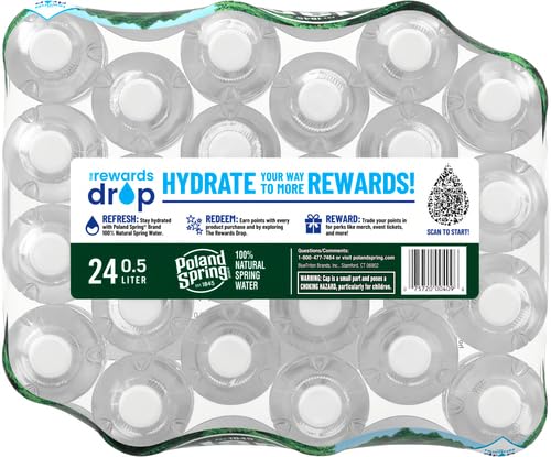 Poland Spring Natural Spring Water Bottles, 24 Pack - Still Bottled Water with Naturally Occurring Minerals - 16.9 Fl Oz Plastic Bottles