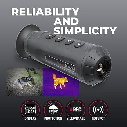 AGM Global Vision Taipan TM15-256 Thermal Imaging Monocular - 256x192 Resolution, 12μm Pixel Pitch, Video Recording 1-8x Digital Zoom Heat Vision Thermal Optic for Hunting