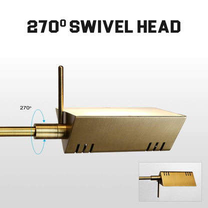 O’Bright Dimmable LED Pharmacy Floor Lamp, 12W LED, Full Range Dimming, 360 Degree Swing Arms, Adjustable Heights, Standing Lamp for Reading, Sewing, and Craft, ETL Listed, Antique Brass (Gold)