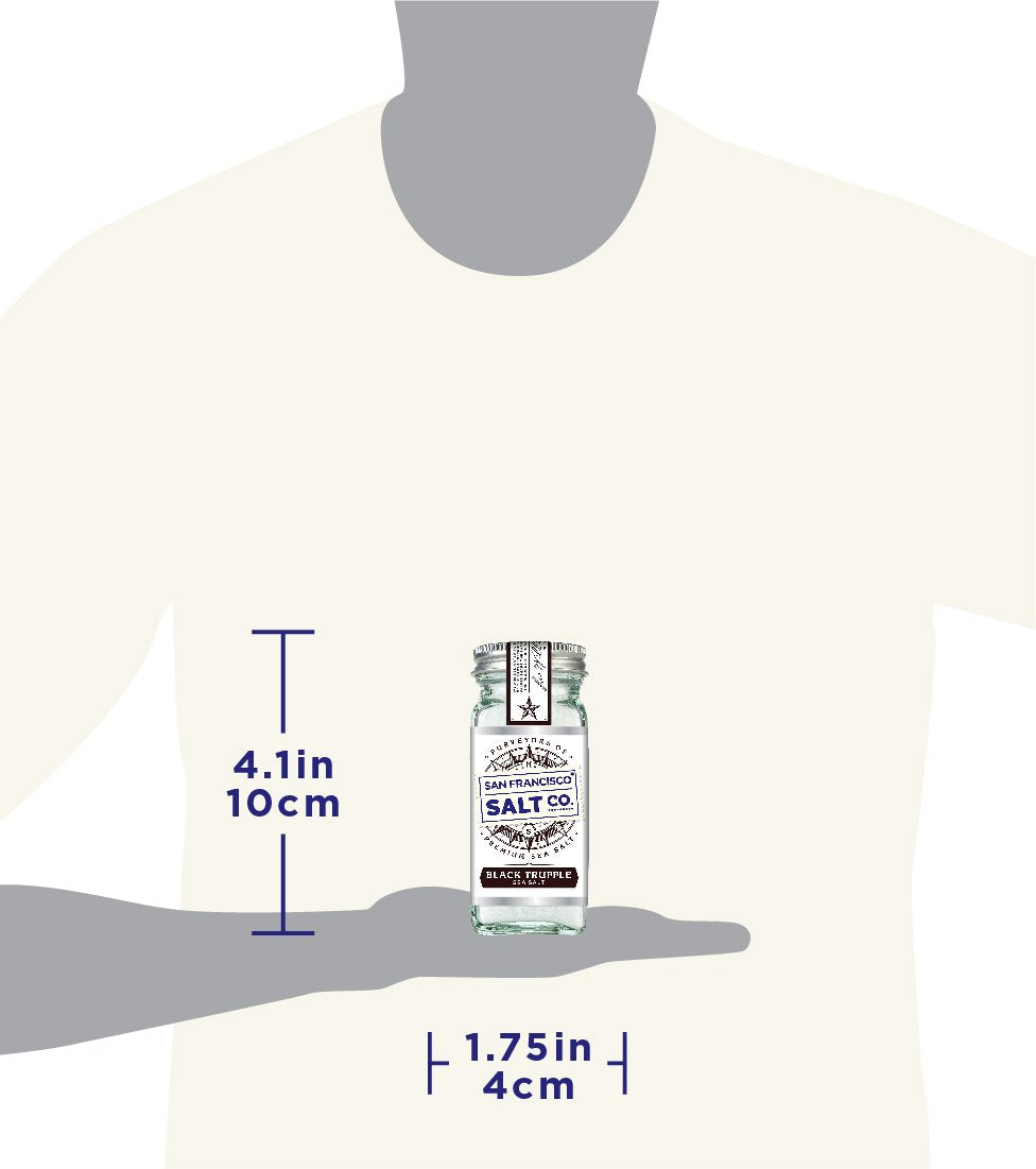 Italian Black Truffle Sea Salt 4 oz. Glass Shaker by San Francisco Salt Company