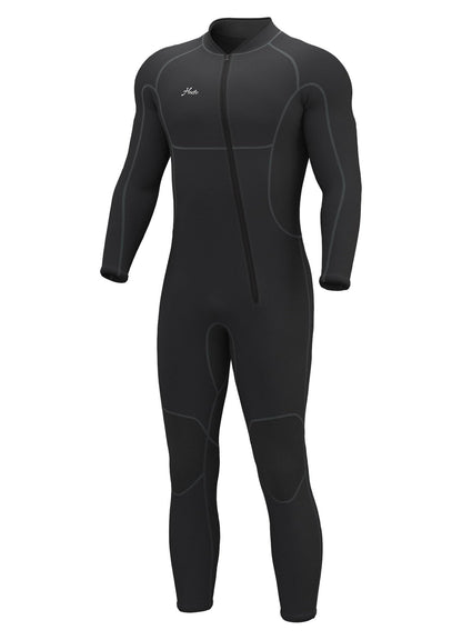 Hevto Men Wetsuit 3/2mm Neoprene Front Zip Full Wet Suit in Cold Water for Surfing Swimming SUP Snorkeling Diving (M2-Black, LS)