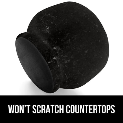 GORILLA GRIP Heavy Duty Mortar and Pestle Set with Slip Resistant Base, 100% Granite Stone Molcajete Guacamole Bowl, Grind Seeds Spices, Crush Garlic, Kitchen Muddler for Fresh Herbs, 1.5 Cup, Black