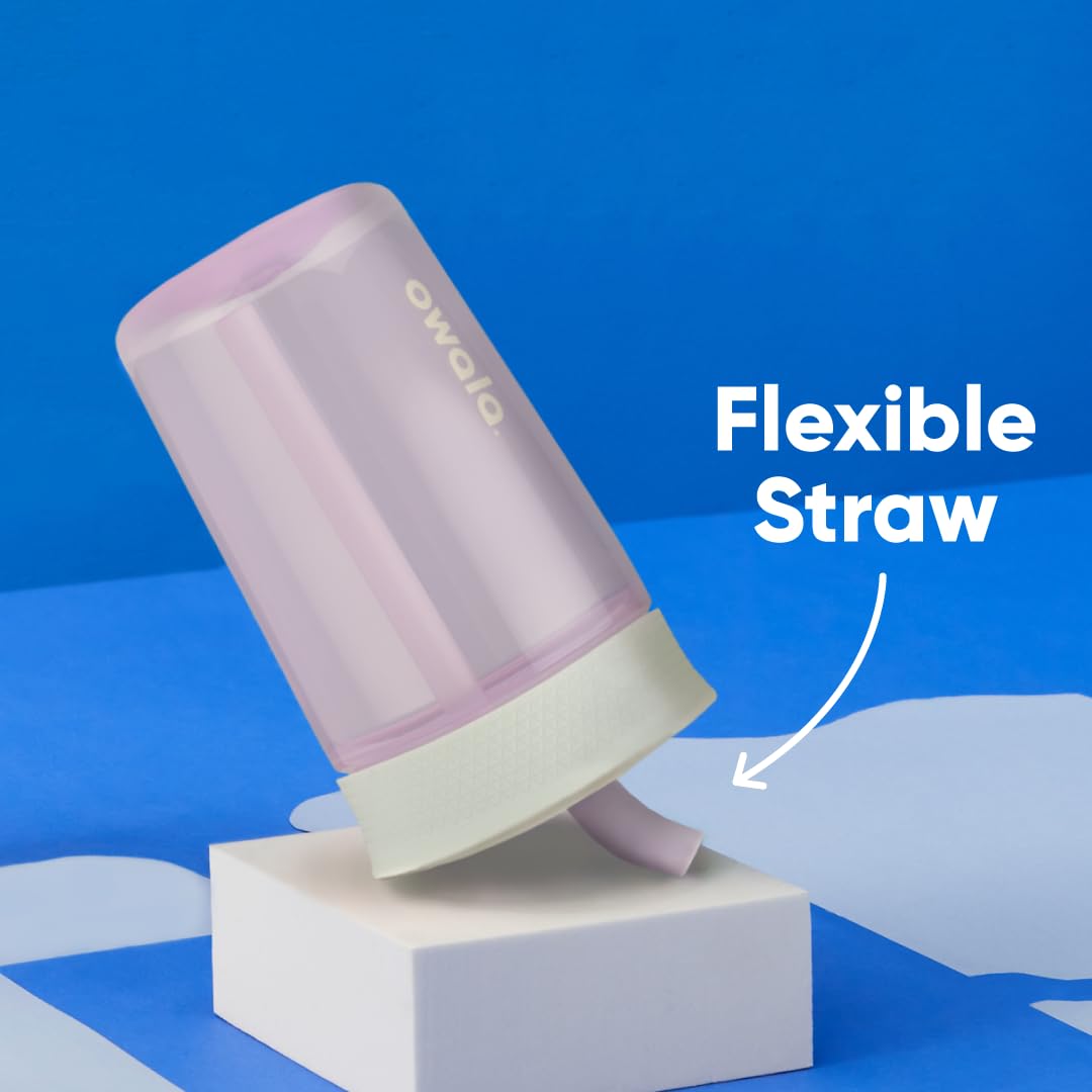 Owala Kids BPA-Free Plastic Tumbler with Spill Resistant Flexible Straw, Easy to Clean, Kids Water Bottle, Great for Travel, Dishwasher Safe, 15 Oz, Mint and Pink, (Unicorn)