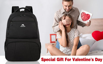 MATEIN Lunch Backpack for Men Work, 17 Inch Insulated Cooler Backpack Lunch Box with USB Charging Port, Water Resistant Laptop Back Pack Computer Meal Prep Backpacks for Picnic College Travel, Black