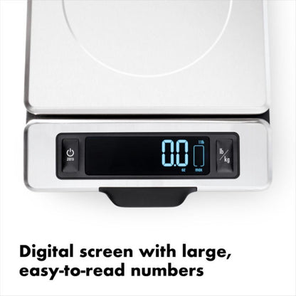 OXO Good Grips 11-Pound Stainless Steel Kitchen Scale with Pull-Out Display - Black