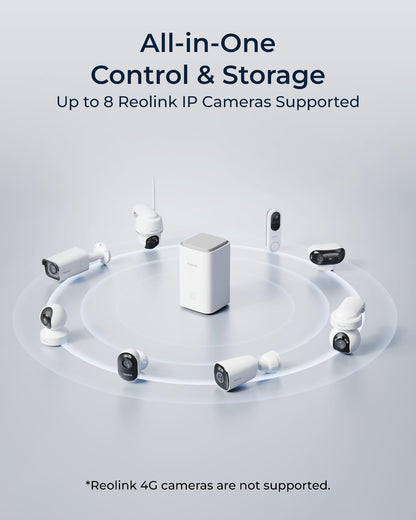 REOLINK Outdoor Security Camera System, 5MP PTZ WiFi Cameras with Auto Tracking, Plug-in Power, microSD Card Included, Supports Max.512GB×2 Storage, 24/7 Offline Recording, Home Hub with 2x E1 Outdoor