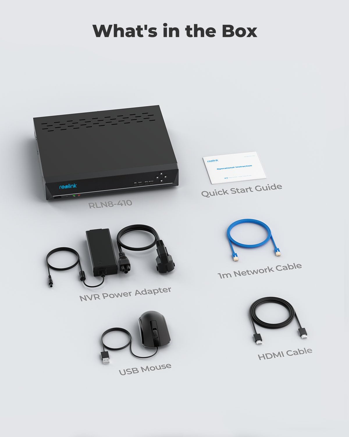 REOLINK 8CH Network Video Recorder for Home Security Camera System, Only Work with 16MP/12MP/4K/8MP/5MP/4MP REOLINK PoE IP Camera, 24/7 Recording to Pre-Installed 2TB Hard Drive, RLN8-410