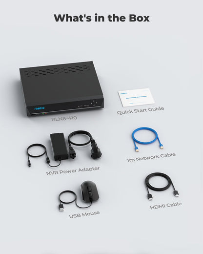 REOLINK 8CH Network Video Recorder for Home Security Camera System, Only Work with 16MP/12MP/4K/8MP/5MP/4MP REOLINK PoE IP Camera, 24/7 Recording to Pre-Installed 2TB Hard Drive, RLN8-410